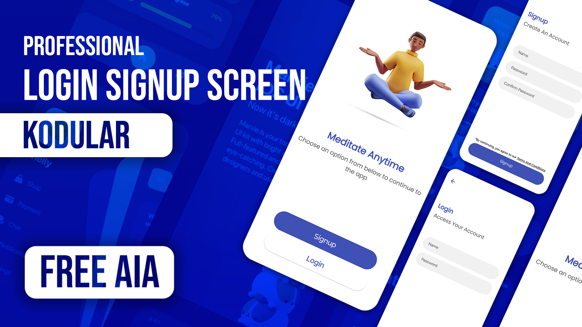 Professional Login/Signup UI In Kodular - Free AIA - Akshat Developer